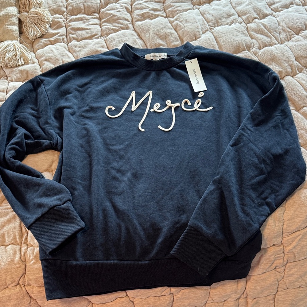 Navy Merci Sweatshirt (small)
